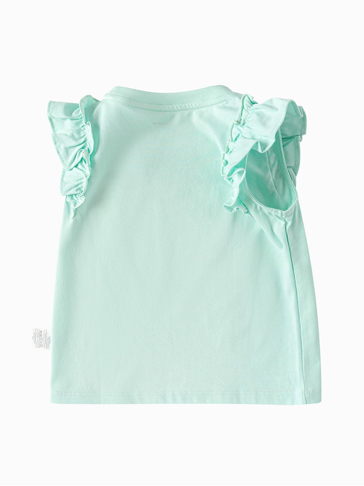 بالابالا تيشيرت بطبعة وكشكش للبنات - Image 2