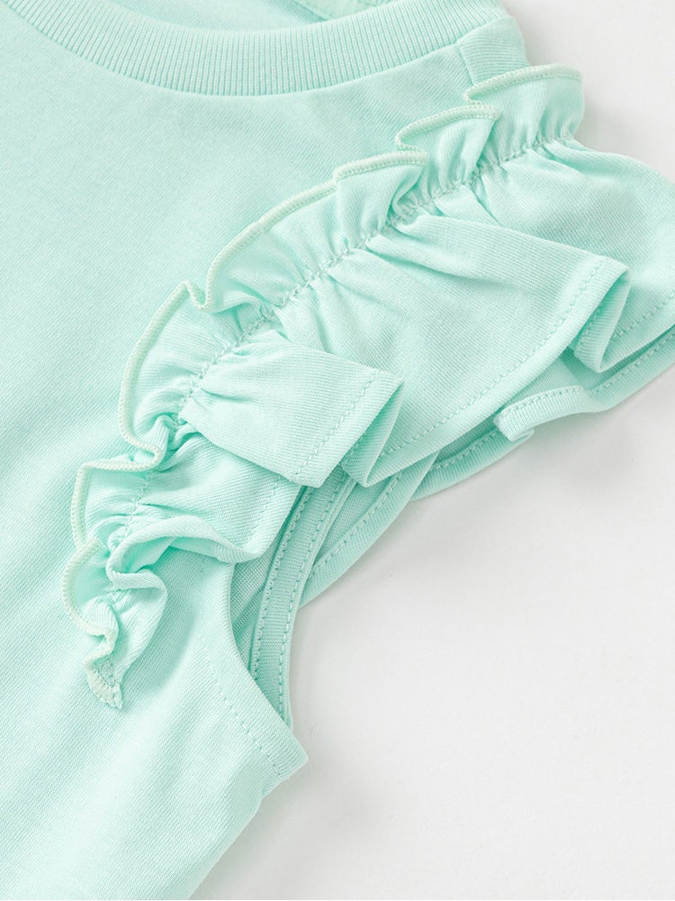 بالابالا تيشيرت بطبعة وكشكش للبنات - Image 4