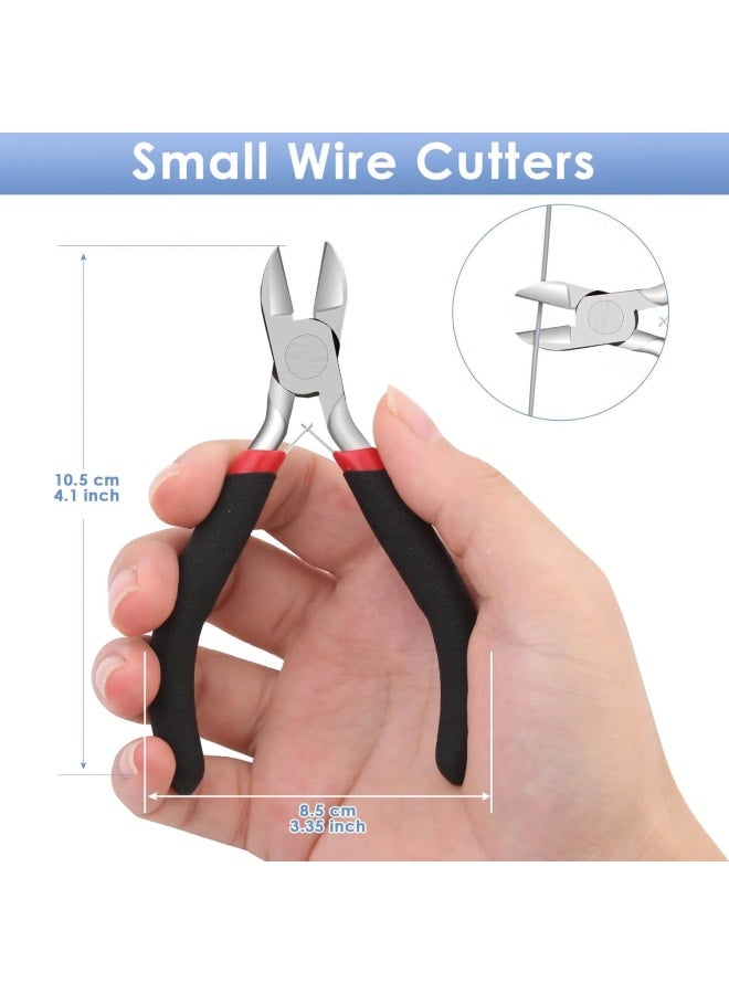 Wire Cutters, Small Side Cutters for Crafts, Flush Cutting Pliers for Jewelry Making, Floral Wire Cutters for Artificial Flowers, Zip Tie Cutters for Cable Tie, Wire Cutting Tool for Guitar Strings - Image 3