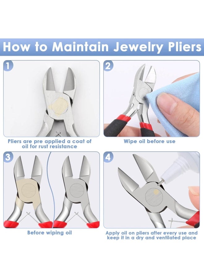 Wire Cutters, Small Side Cutters for Crafts, Flush Cutting Pliers for Jewelry Making, Floral Wire Cutters for Artificial Flowers, Zip Tie Cutters for Cable Tie, Wire Cutting Tool for Guitar Strings - Image 5