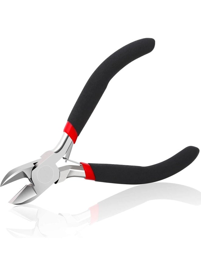 Wire Cutters, Small Side Cutters for Crafts, Flush Cutting Pliers for Jewelry Making, Floral Wire Cutters for Artificial Flowers, Zip Tie Cutters for Cable Tie, Wire Cutting Tool for Guitar Strings - Image 1