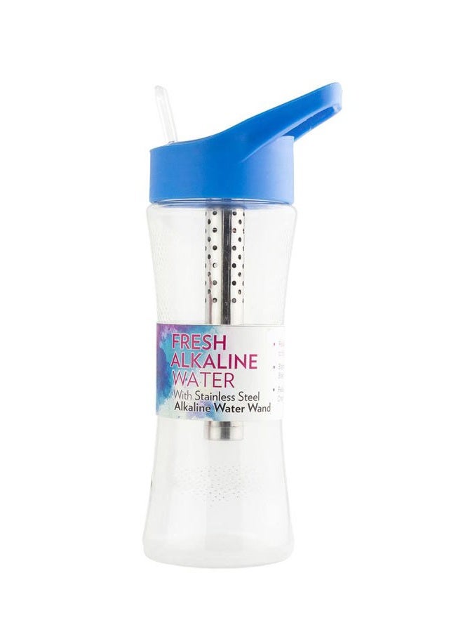 New Wave Enviro Alkaline Water Bottle with Stainless Steel Wand, Blue - Image 1