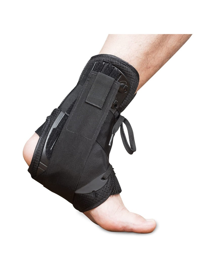 Ankle Brace for Women & Men, Ankle Wrap Support for Ankle Injury Recovery, Perfect Fit of Ankle Stabilizer Brace for Sprains, Lace Up Ankle Braces with Stabilizers, Prevent Re-Injury (M) - Image 1