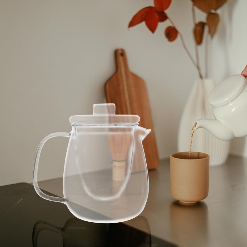 Heat Resistant Glass Teapot 750ml With Large Spout For Loose Leaf Tea Stovetop Safe - Image 4