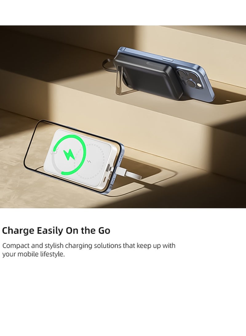 وي وي لابز شاحن محمول سريع بقدرة 10000 مللي أمبير مع حامل وكابل Type-C، VYVY Labs - أبيض - Image 2