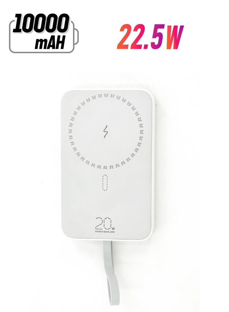وي وي لابز شاحن محمول سريع بقدرة 10000 مللي أمبير مع حامل وكابل Type-C، VYVY Labs - أبيض - Image 1