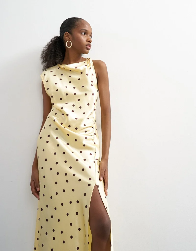 Topshop  Caros Poplin Ruched Maxi Dress for Women | Best Price UAE