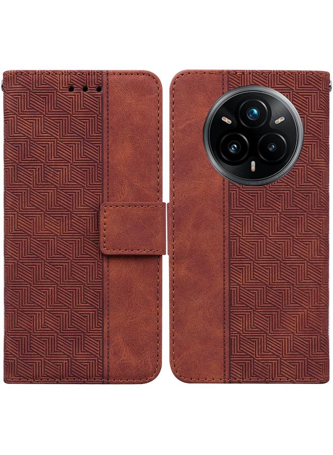 اس-توب جراب هاتف Realme 14 Pro+ من الجلد المنقوش هندسيًا - Image 1