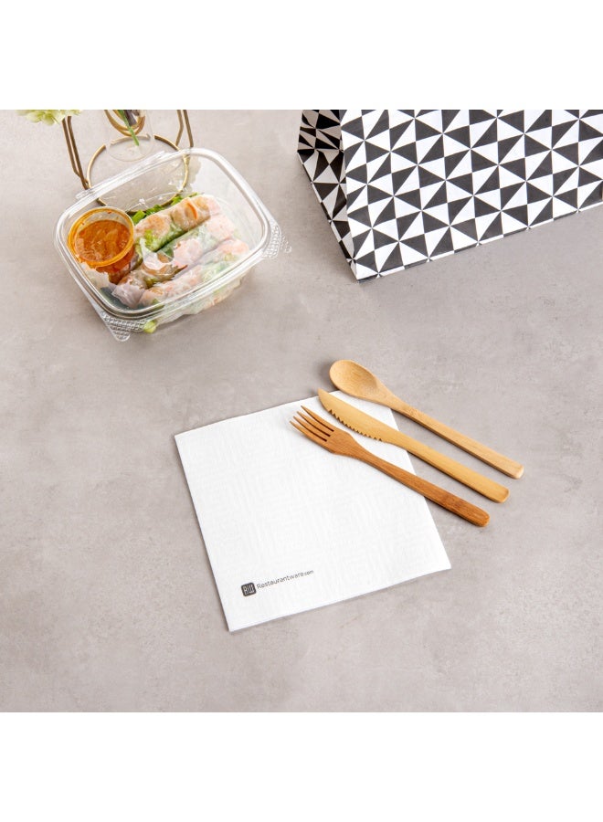 Restaurantware Luxenap 15.75 Inch Disposable Napkins, 25 Soft Linen Like Napkins - Absorbent, Air Laid, White With Greco Pattern Paper Cloth Like Napkins, Pre-Folded, For Dinner Party Guests - Image 4