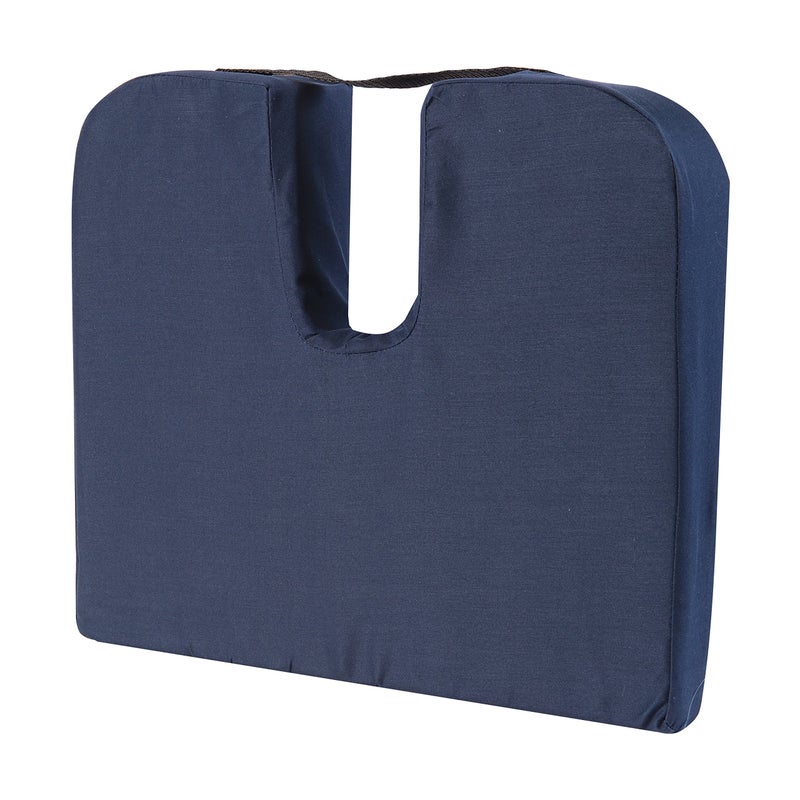 DMI Sloping Back Foam Seat Cushion for Coccyx Pain Relief, For Use with Chairs and Wheelchairs, With Cover, FSA HSA Eligible, 16 x 18 x 2 – 4 Inches, Navy. - Image 4