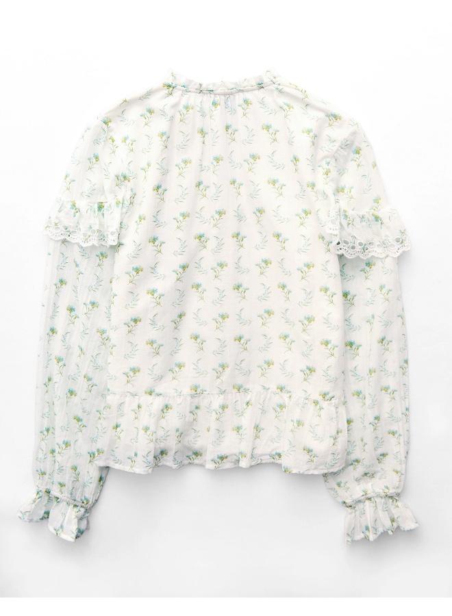 American Eagle AE Long-Sleeve Ruffle Peasant Blouse - Image 2