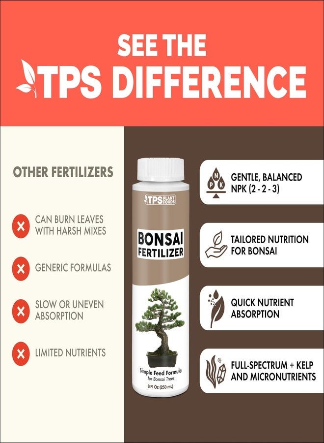 TPS NUTRIENTS سماد بونساي - غذاء سائل للنباتات من أجل نمو صحي، وأوراق نابضة بالحياة، وتطور جذور أقوى، 8 أونصة - Image 4