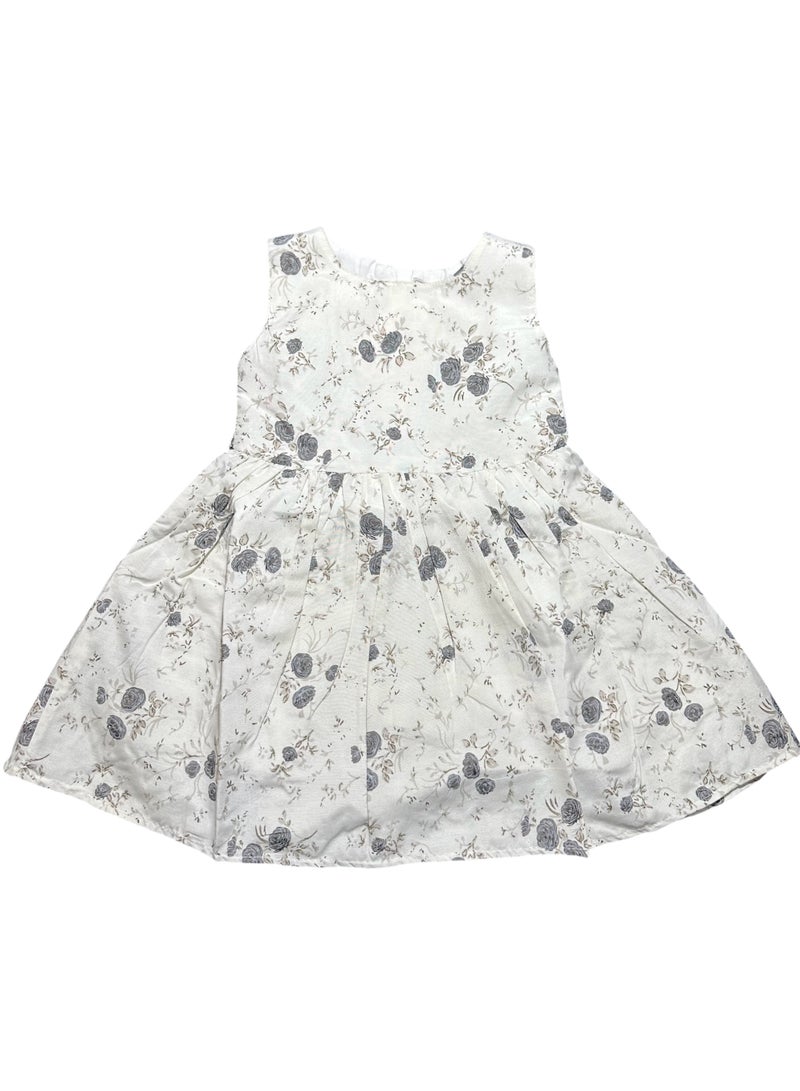 فستان بناتي مبطن من الداخل بلا أكمام برقبة دائرية - Image 2