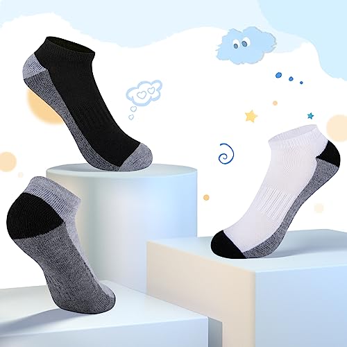 Comfoex Boys Socks 8 Pairs 6-8 4-6 8-10 Years Old Ankle Athletic Low Cut Short Half Cushioned Socks - Image 5