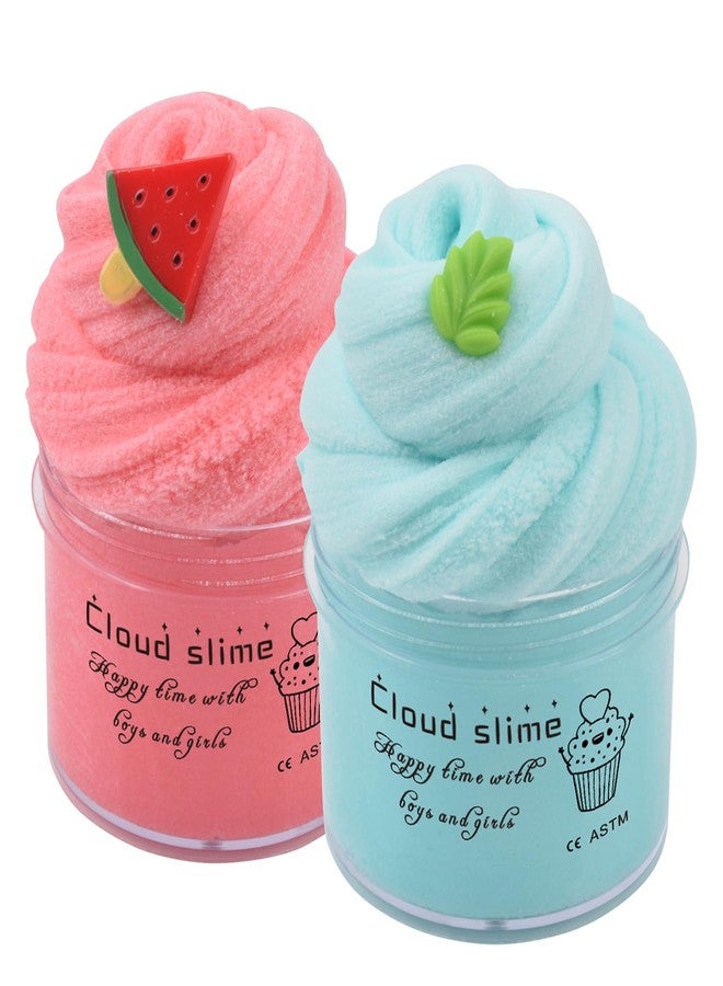Keemanman 2 Pack Cloud Slime Kit, Kids Slime, Toys for Ages 5-7 8-13 Girls and Boys, Squishy Sensory Toys Cute Preppy Stuff, Teen Girl Birthday Gifts Party Favors Stocking Stuffers for 4 5 6 9 10 11 12 Year Old - Image 1