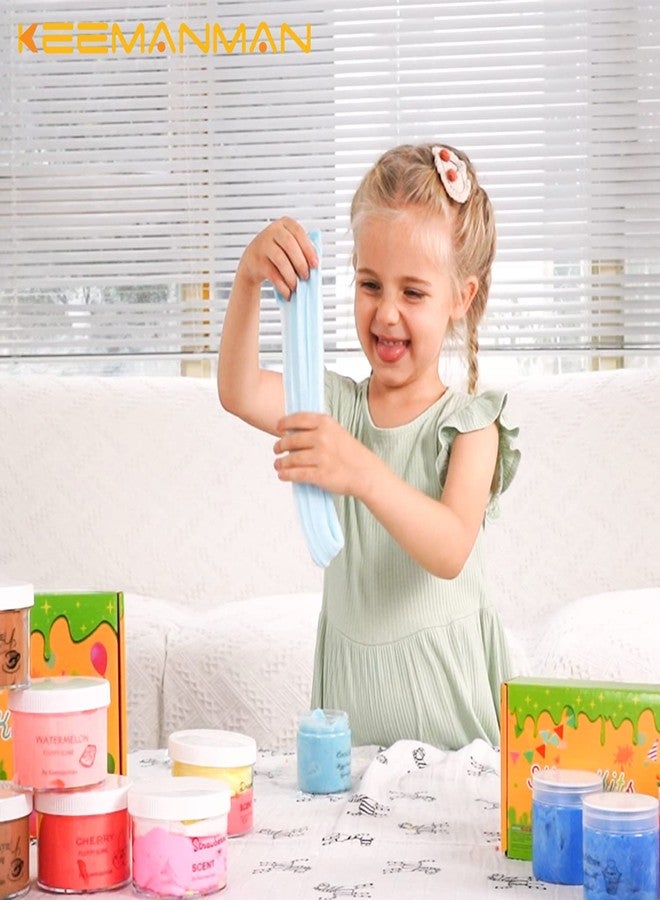 Keemanman 2 Pack Cloud Slime Kit, Kids Slime, Toys for Ages 5-7 8-13 Girls and Boys, Squishy Sensory Toys Cute Preppy Stuff, Teen Girl Birthday Gifts Party Favors Stocking Stuffers for 4 5 6 9 10 11 12 Year Old - Image 5