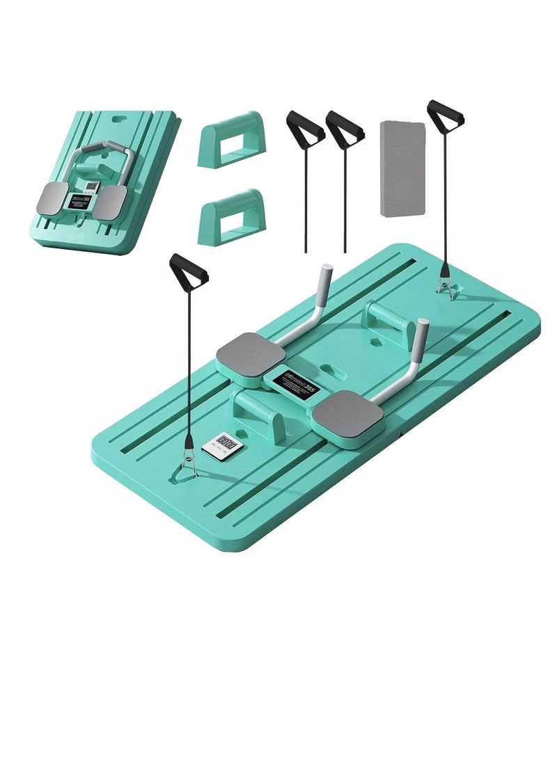 جهاز تدريب متعدد الوظائف لتمارين البطن والضغط، وجهاز يوغا منزلي، وتدريب للذراعين والساقين في صالة الألعاب الرياضية مع سجادة مضادة للانزلاق-أخضر - Image 2