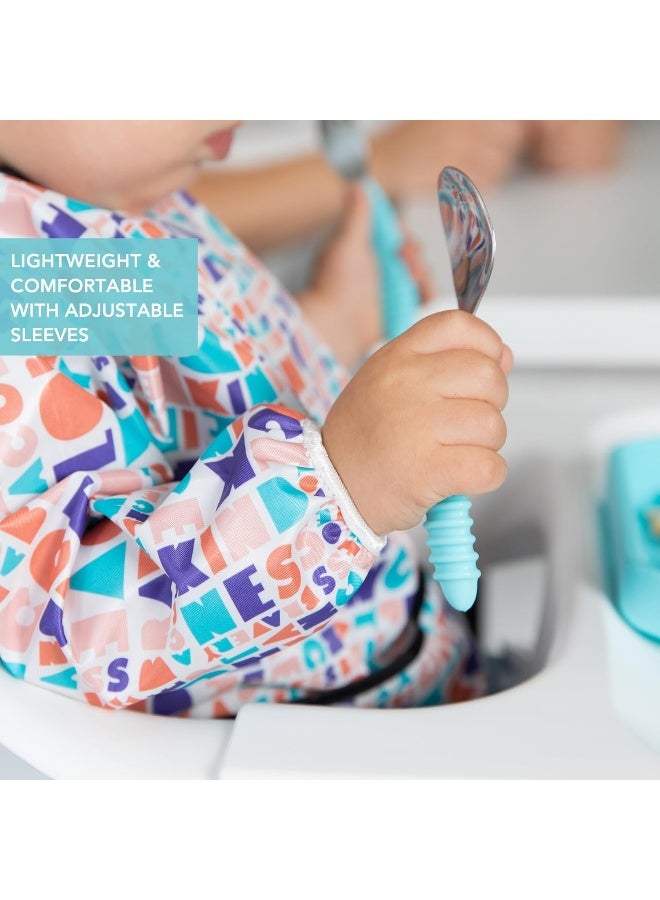 Bumkins Sleeved Bib for Girl or Boy, Baby and Toddler for 6-24 Mos, Essential Must Have for Eating, Feeding, Baby Led Weaning Supplies, Long Sleeve Mess Saving Food Catcher, Born This Way Kindness - Image 4