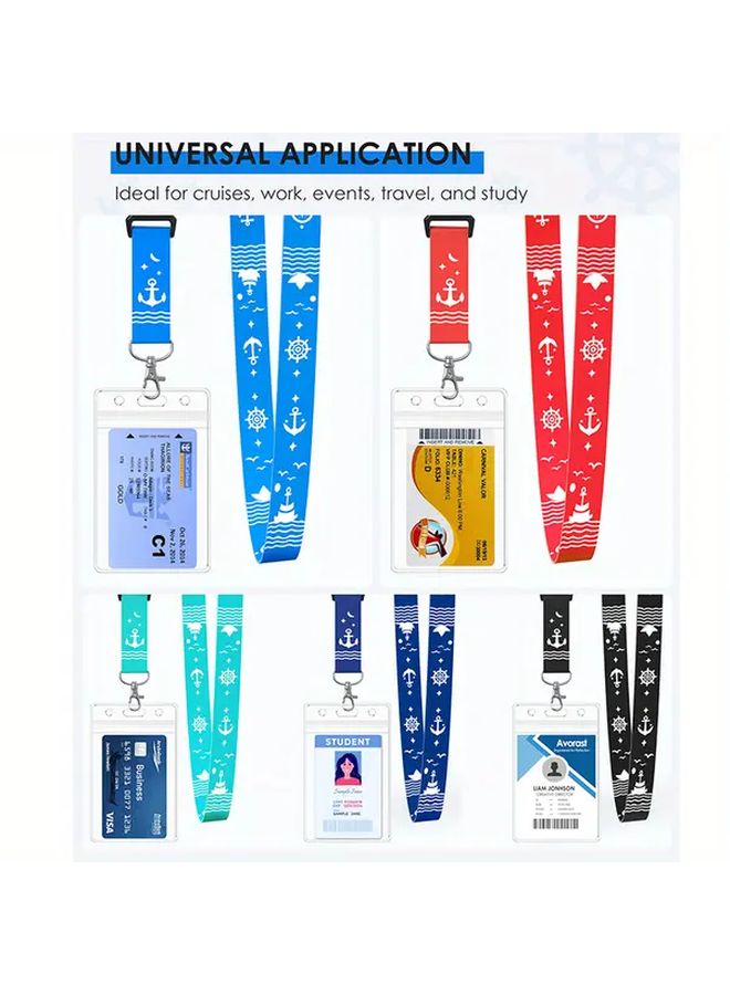 Blue Waterproof ID Badge Holders with Hanging Straps for Cruise Cards 5pcs - Image 4