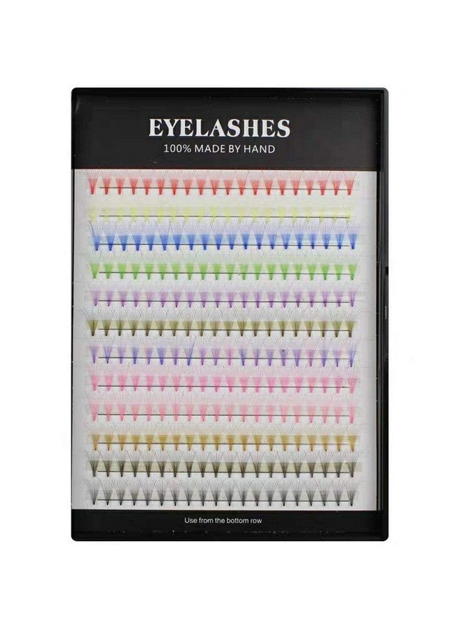 Hannahool 12 Colors Mix 240Pcs 10D Premade Fans Nature Long Volume Eye Lashes Extensions Soft And Light Weight Colorful Individual False Cluster 8 16Mm To Choose (15Mm) 3.5274 Ounce - Image 1