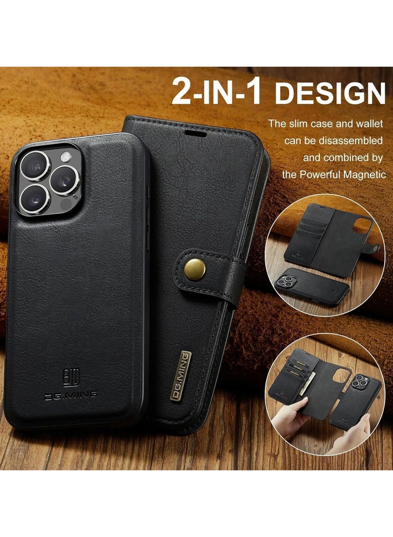 General 2-in-1 Detachable Magnetic Case Compatible with iPhone 16 Pro Max, Leather Wallet Case with 3 Card Slots, Shockproof Case for iPhone 16 Pro Ma  - Image 2