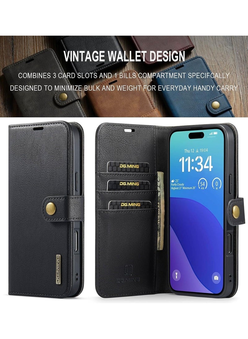 General 2-in-1 Detachable Magnetic Case Compatible with iPhone 16 Pro Max, Leather Wallet Case with 3 Card Slots, Shockproof Case for iPhone 16 Pro Ma  - Image 4