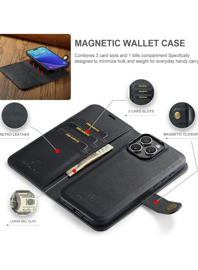 General 2-in-1 Detachable Magnetic Case Compatible with iPhone 16 Pro Max, Leather Wallet Case with 3 Card Slots, Shockproof Case for iPhone 16 Pro Ma  - Image 5