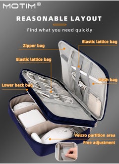 Motim Electronics Bag, 3 Layer Cable Organizer Bag Travel Clutch Bag Pouch, Watreproof Tech Pouch for Cosmetics, Cables, Camera Batteries, Power Bank, SD/TF Cards, Hard Disk, Versatile Tech Organizer  - Image 4