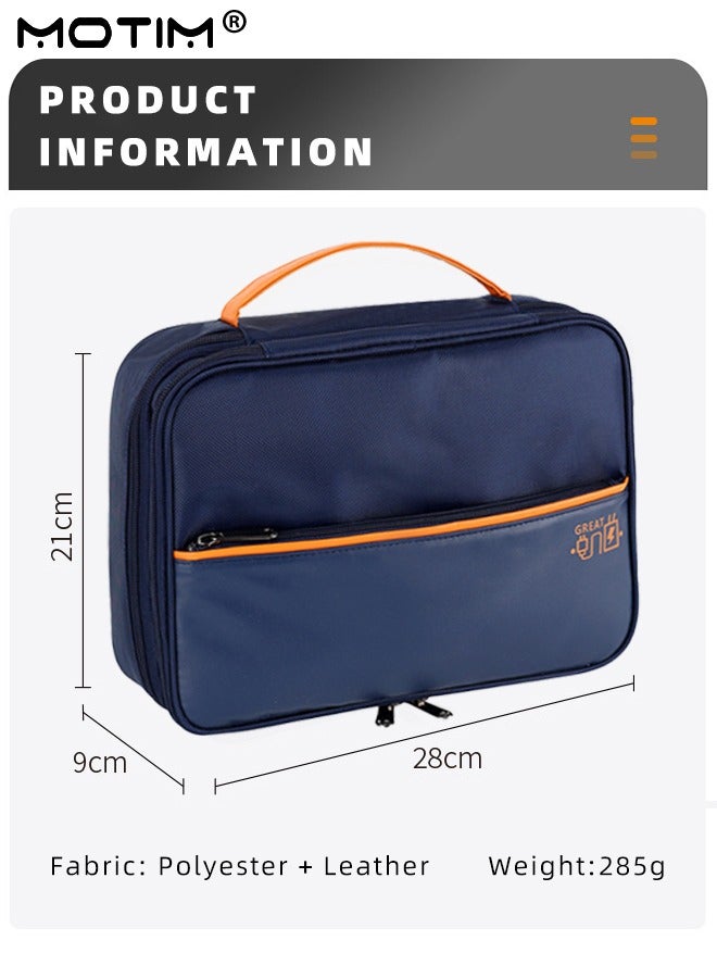 3 Layer Electronics Bag, 28*9*21cm, Tech Accessories Case, Cable Organizer Bag Travel Storage Case, Watreproof Tech Organizer Pouch for Cables, Camera Batteries, Power Bank, SD/TF Cards, Hard Disk, Versatile Tech Organizer