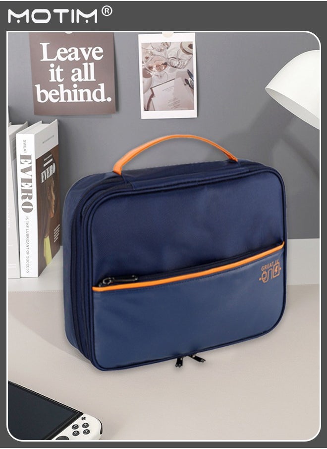 Motim - Electronics Bag, 3 Layer Cable Organizer Bag Travel Clutch Bag Pouch, Watreproof Tech Pouch for Cosmetics, Cables, Camera Batteries, Power Bank, SD/TF Cards, Hard Disk, Versatile Tech Organizer - Image 1
