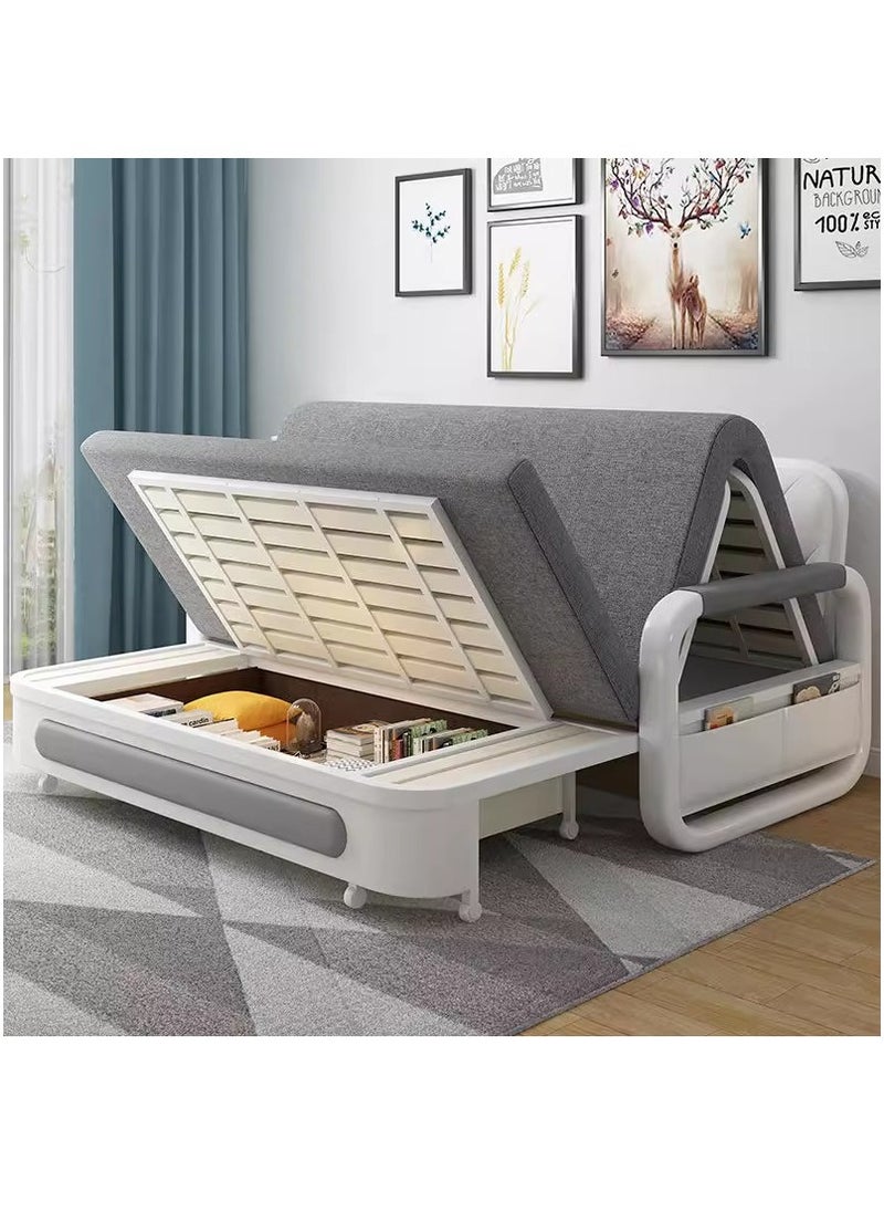 Organized Home - Pull-Out Foldable Sofa Bed with Storage Space Double-Seat Multi-Functional Sofa, Modern Style Living Room and Bedroom Comfortable Sofa Bed Chair (Width1.58m) - Image 1