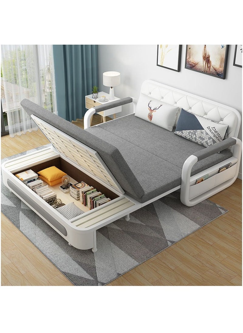 Organized Home - Pull-Out Foldable Sofa Bed with Storage Space Double-Seat Multi-Functional Sofa, Modern Style Living Room and Bedroom Comfortable Sofa Bed Chair (Width1.58m) - Image 1