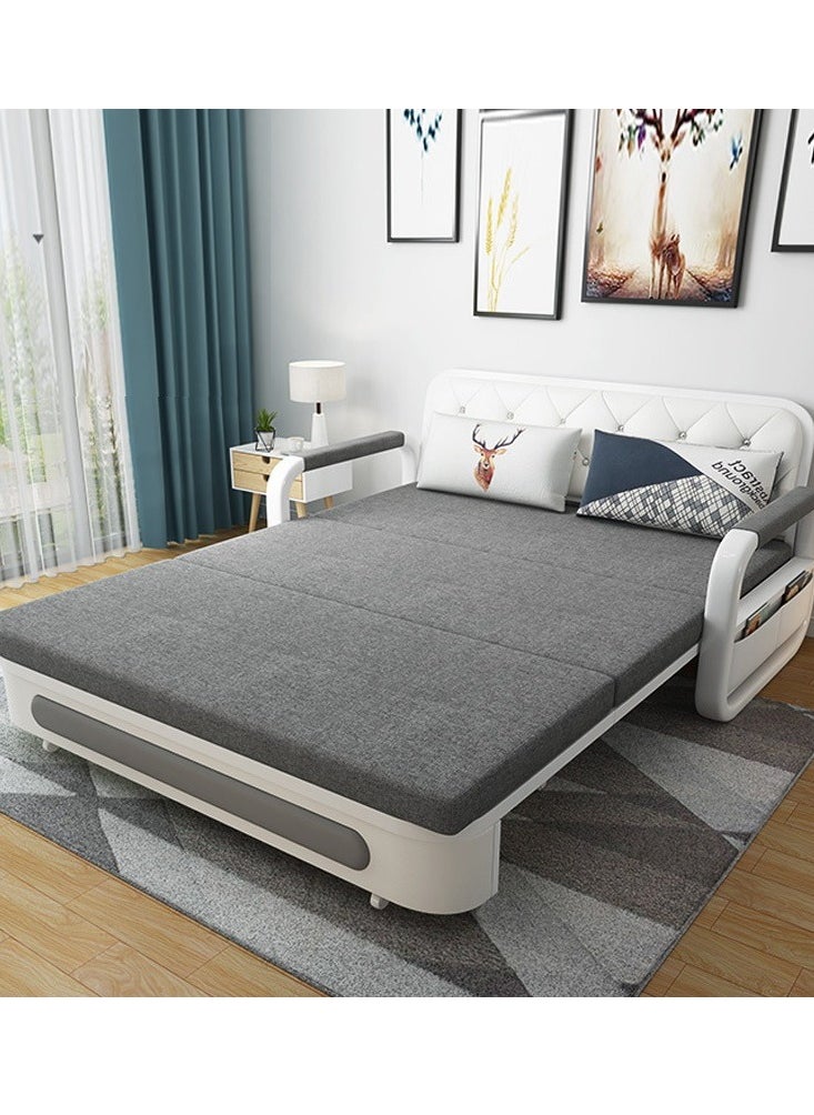 Organized Home - Pull-Out Foldable Sofa Bed with Storage Space Double-Seat Multi-Functional Sofa, Modern Style Living Room and Bedroom Comfortable Sofa Bed Chair (Width1.58m) - Image 1