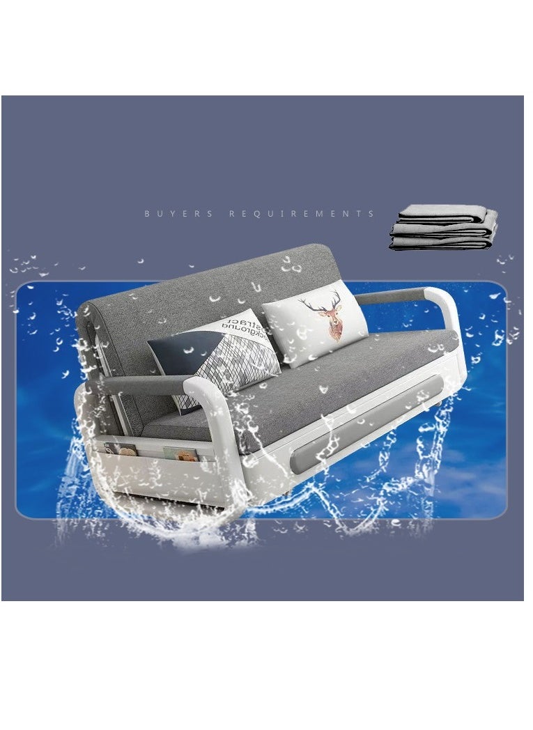 Organized Home - Pull-Out Foldable Sofa Bed with Storage Space Double-Seat Multi-Functional Sofa, Modern Style Living Room and Bedroom Comfortable Sofa Bed Chair (Width1.58m) - Image 1