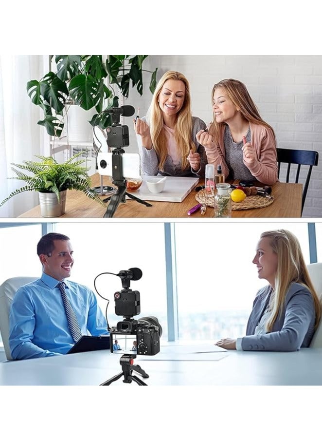 General Video Production Kit, vlog kit for video production with Bluetooth remote control, microphone, mini tripod, LED light, and phone holder holder holder for video production  - Image 5