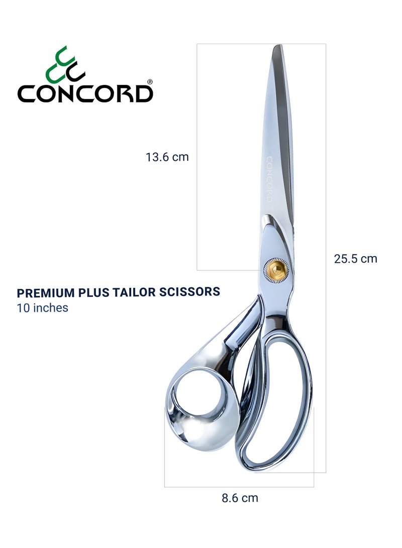 CONCORD - Savile Row, Premium Plus Tailor Scissors, 10 inches | with Thread Cutter and Double Sided Measuring Tape | Precision-Crafted | Dressmakers Scissors - Image 4