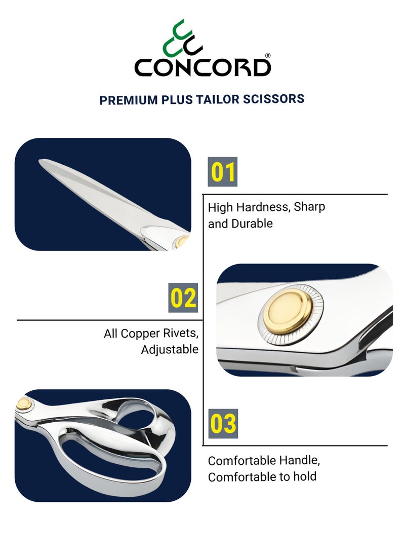 CONCORD - Savile Row, Premium Plus Tailor Scissors, 10 inches | with Thread Cutter and Double Sided Measuring Tape | Precision-Crafted | Dressmakers Scissors - Image 5
