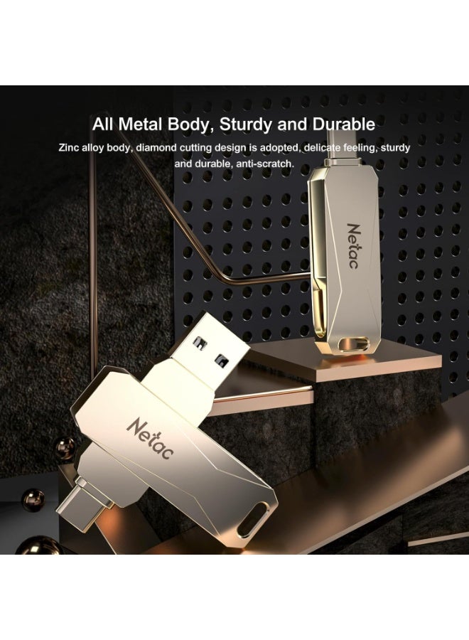 Netac Type-C USB 64GB Double Interface Flash Drive Plug U782C_2 Silver - Image 3