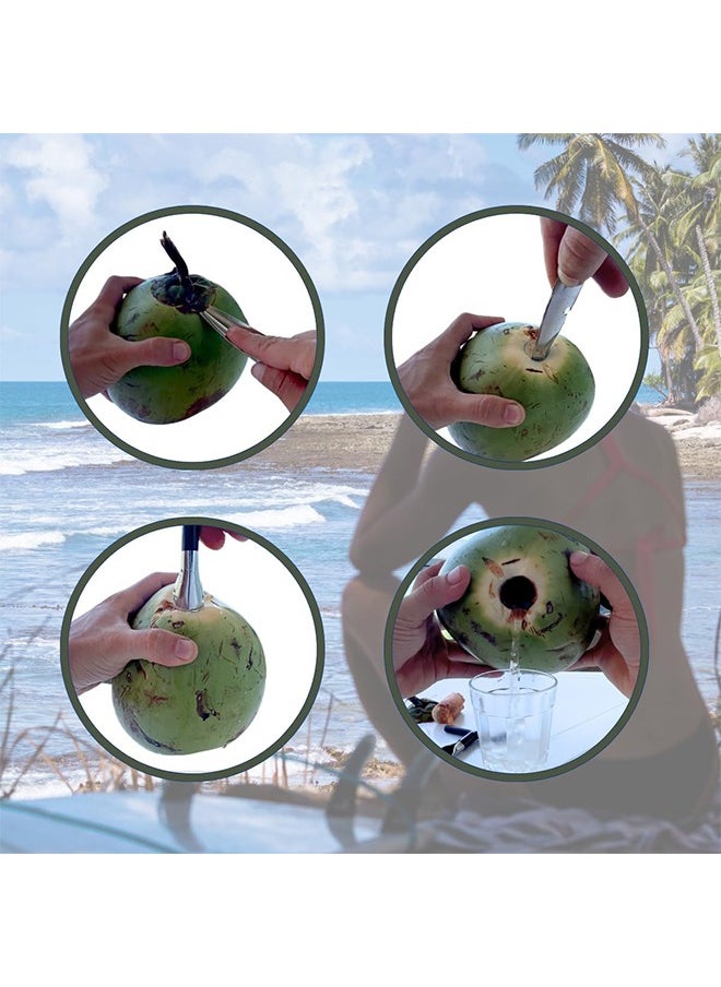 HY Coconut Opener for Fresh Green Young Coconut Water - Works With Peeled Thai Young White Coconuts - Open in Seconds Super Safe Easy and Fast  - Image 2