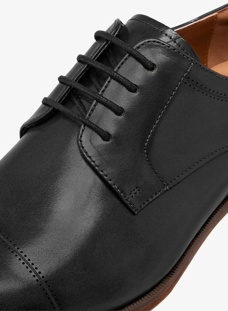 DUCHINI BLACK Men Lace-Up Leather Derby Shoes for Men | Best Price UAE