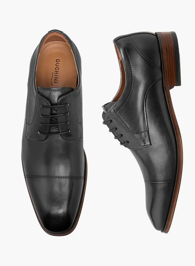 DUCHINI Men Lace-Up Leather Derby Shoes