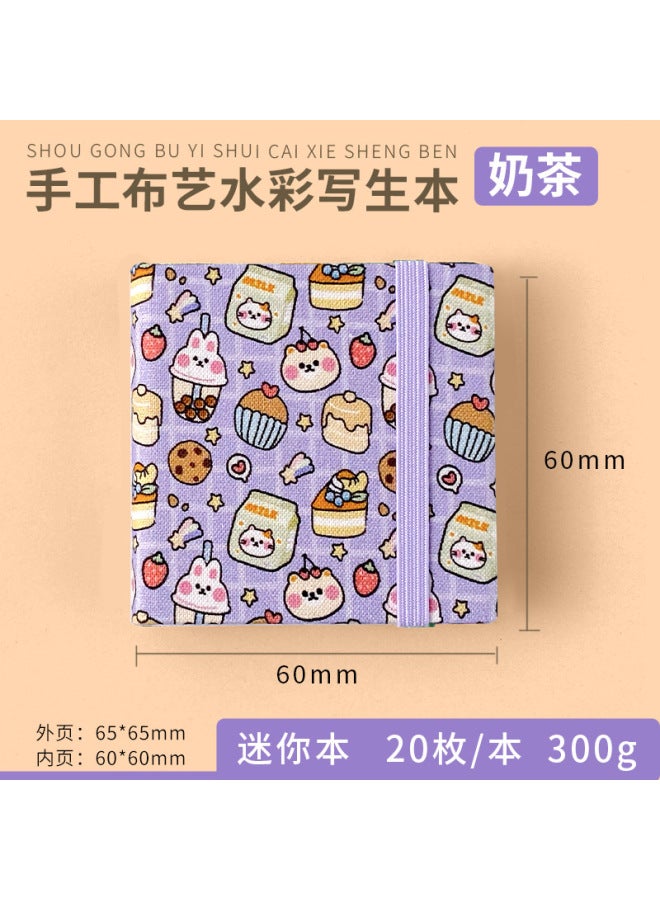Flying Bird Feile Bird Fabric Watercolor Book 300g Art Student Painting Square Hand Account Book Fine Grain Mini Portable Painting Book - Image 1