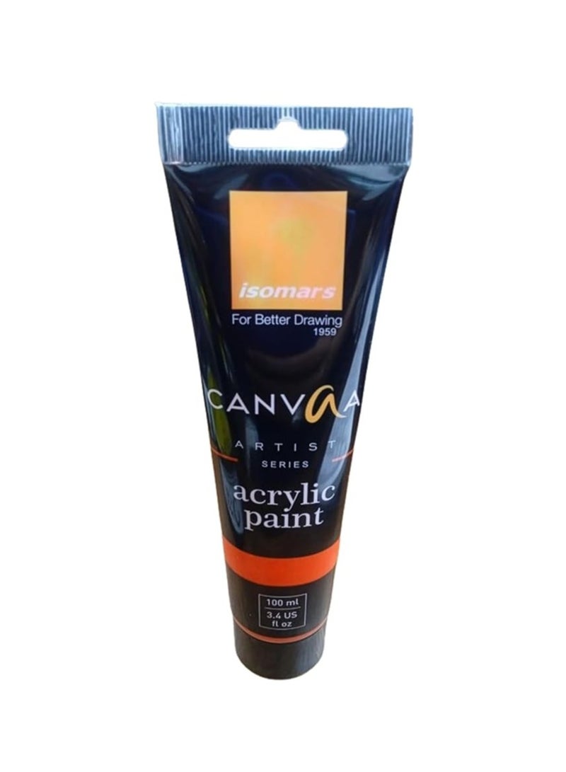 Isomers Canvaa Acrylic Paint 100ml Vibrant Pigmented & Fadeproof Colors - ARTIST SERIES - For Canvas Painting, Scrap Book, Paper Board, Wood & Terracotta Vermillion Bermellon - Image 1