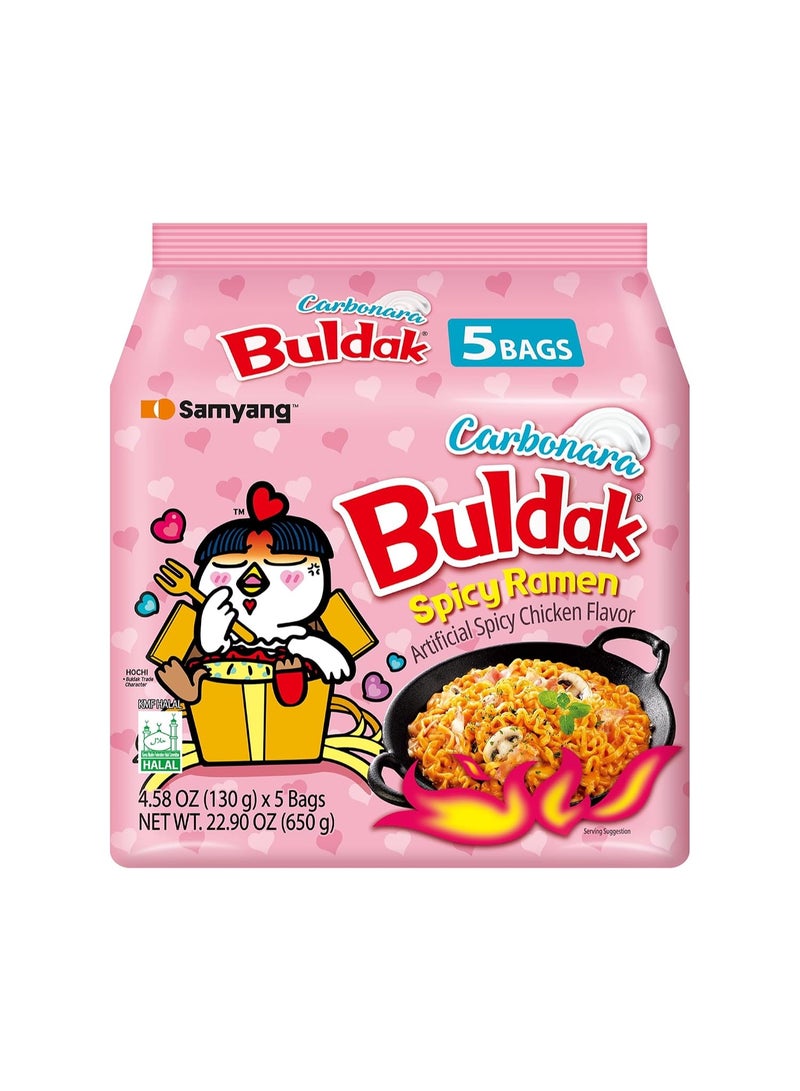 SAMYANG Spicy Ramen Buldak Carbonara 650g and Buldak Original Hot Noodles 700g - Image 2