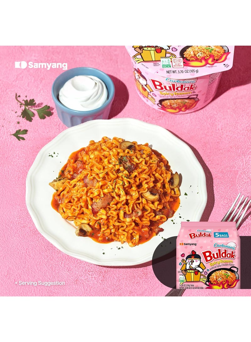 SAMYANG Spicy Ramen Buldak Carbonara 650g and Buldak Original Hot Noodles 700g - Image 4