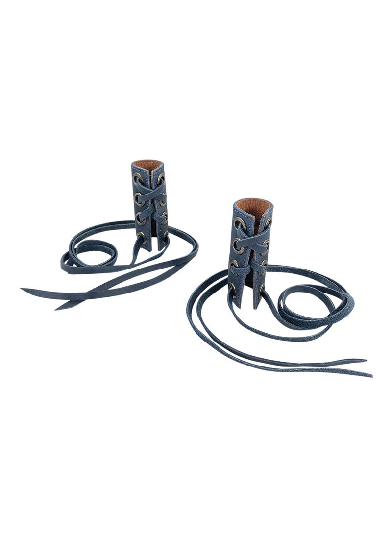 Hide & Drink Hide  Drink Set of 2 Hair Ties for Women PonytailBraid Holder Wraps Deadlock Accessories for Ladies Full Grain Leather Handmade Slate Blue 