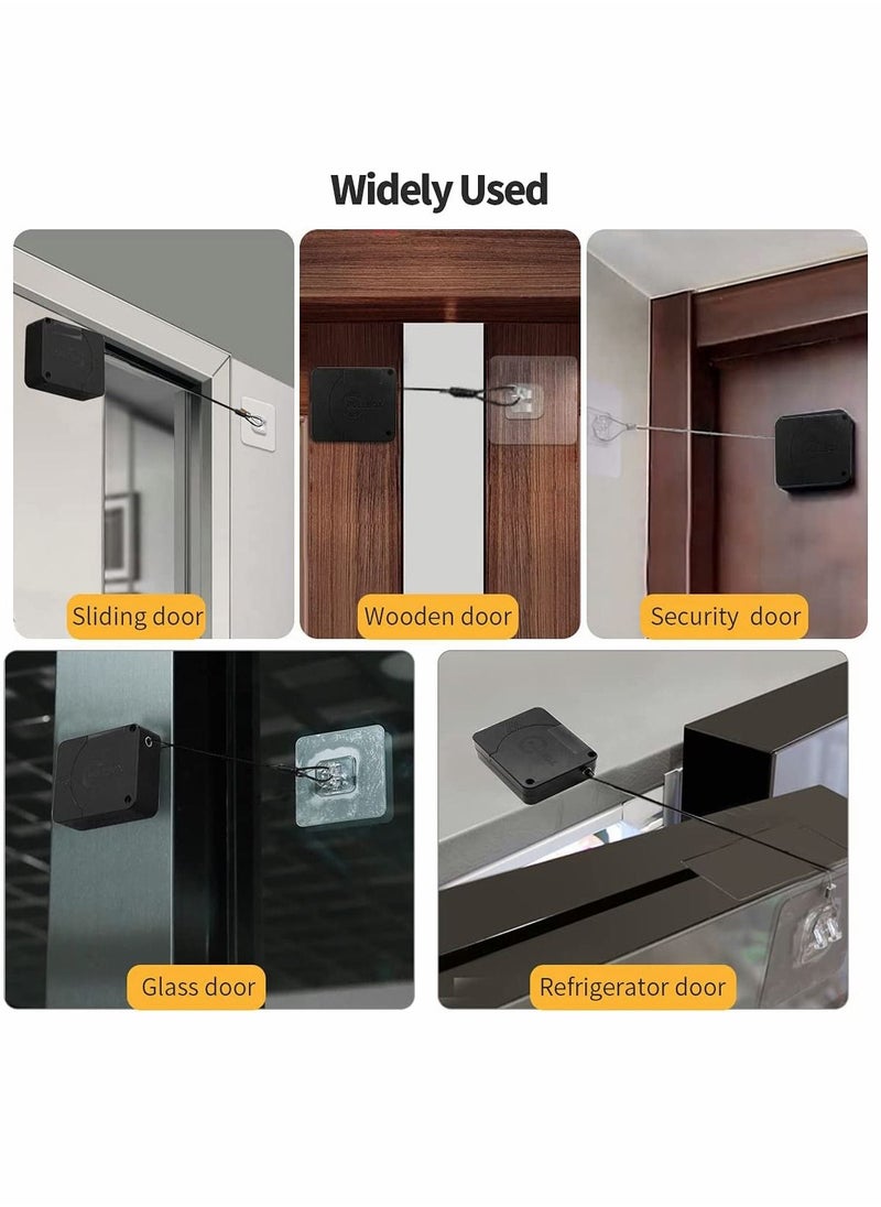 Y&D - Door Closer, Punch-Free Automatic Sensor Closer Plus, Forceful Punch Free Built in Buffer, for Family Doors, Wardrobe, Window, 1200g 4.9FT (1 Pack Black) - Image 1