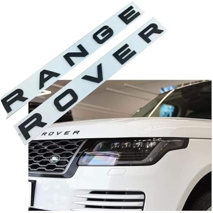 Replacement 3D Emblem Letters Badge for Range Rover â€“ Matte Silver High Quality ABS Hood & Tailgate Logo Decal Set, OEM Size Font, Fits Sport, Vogue, Evoque, Velar, Classic, Easy 3M Fitment (Black) - Image 2