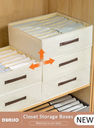 2 Pieces Fabric Closet Storage Organizer Set Foldable Clothes Boxes Large Capacity Wardrobe Stackable Closet Drawer with Handle for Leggings Stockings Socks Underwear - pzsku/Z06D3796A385DB42F1244Z/45/_/1732872025/683d2d2e-067f-465a-bf5c-e0f08bac7a0c