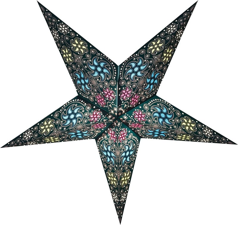 Kandil Lantern Diwali Christmas Star Happy Deepavli Printed Traditional Multi Color 24 Inch  - Image 5